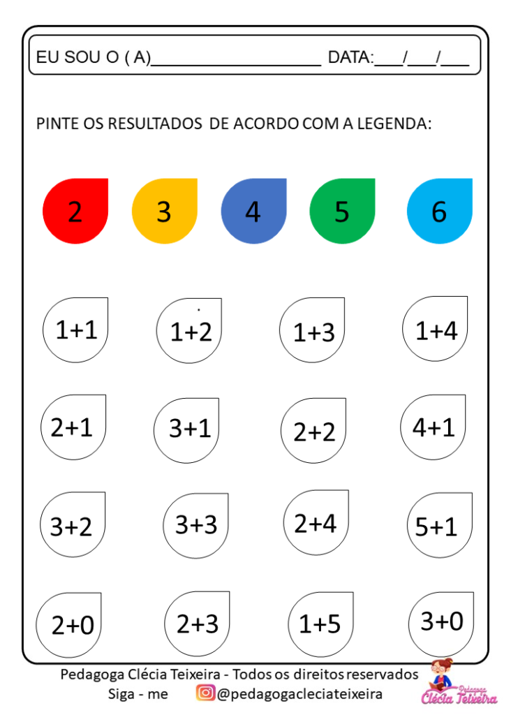 Atividade De Matem Tica Ano Adi O E Sequ Ncia Cl Cia Teixeira