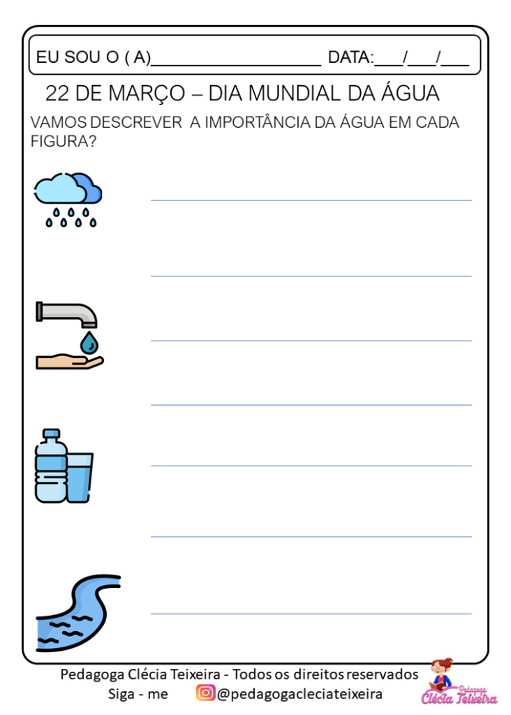 22 de março dia mundial da água Clécia Teixeira