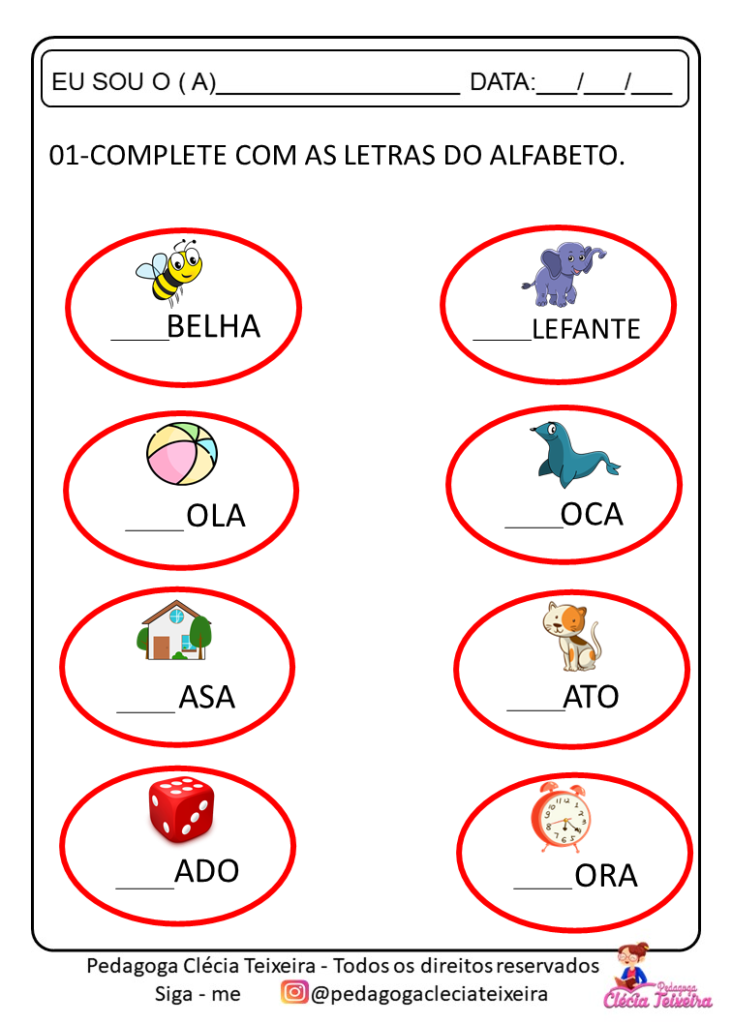 Atividade Alfabeto Para Imprimir Cl Cia Teixeira