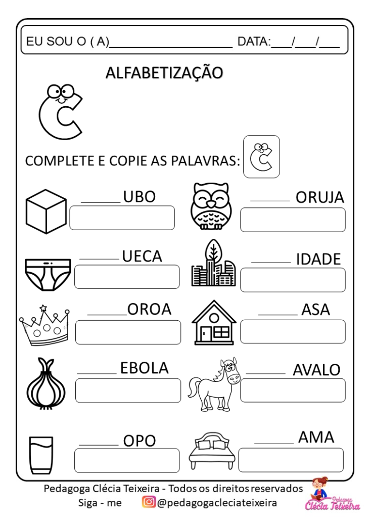 Atividades De Alfabetiza O Para Imprimir Cl Cia Teixeira