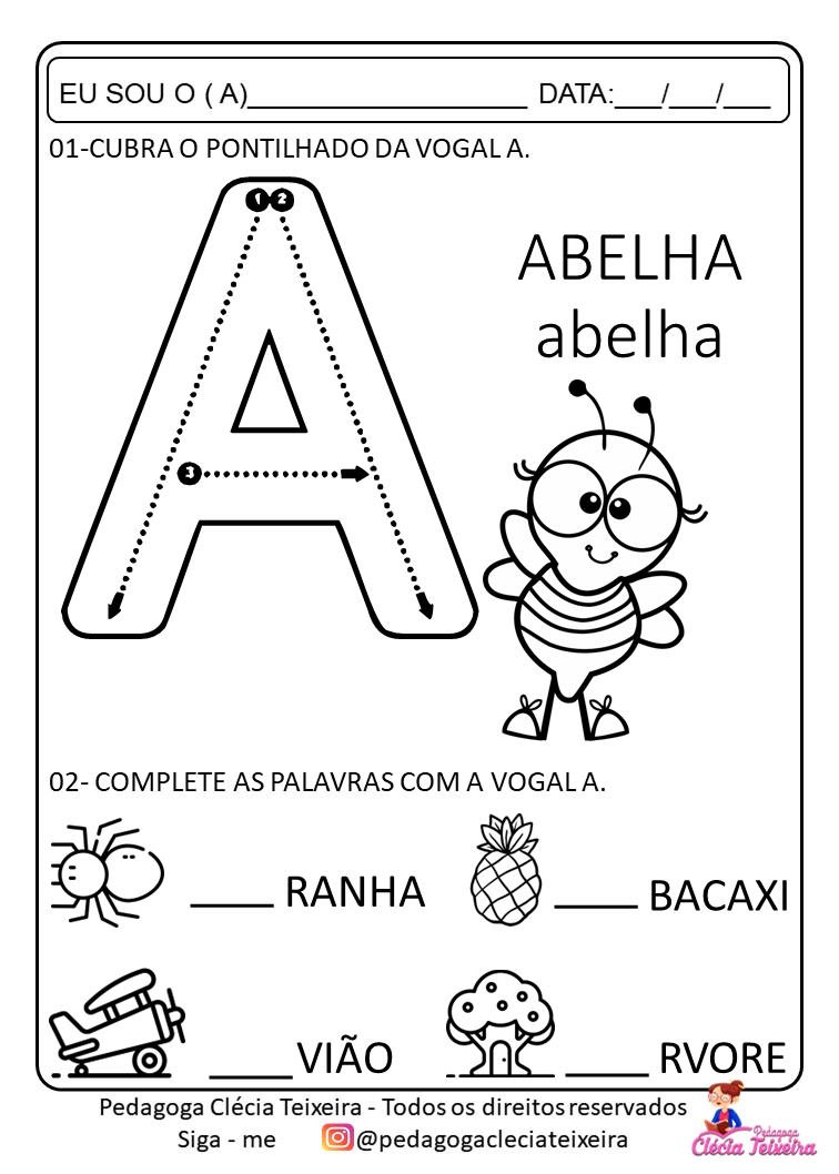 Atividades Vogais Educa O Infantil Cl Cia Teixeira