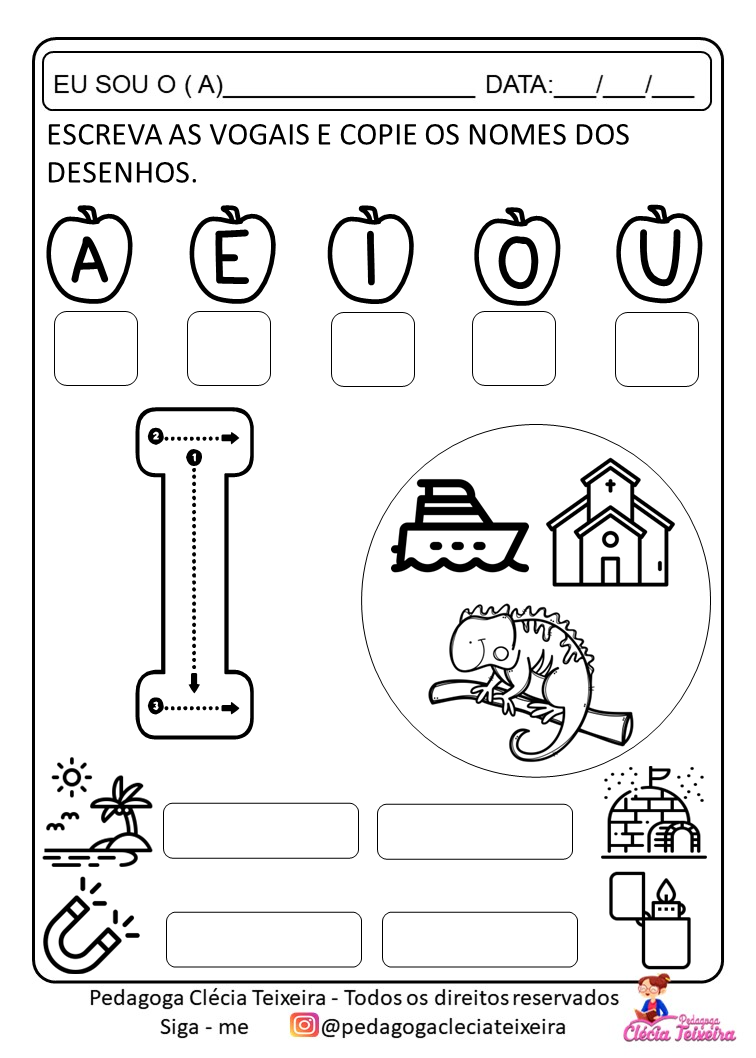 Vogais Para Imprimir E Colorir Cl Cia Teixeira