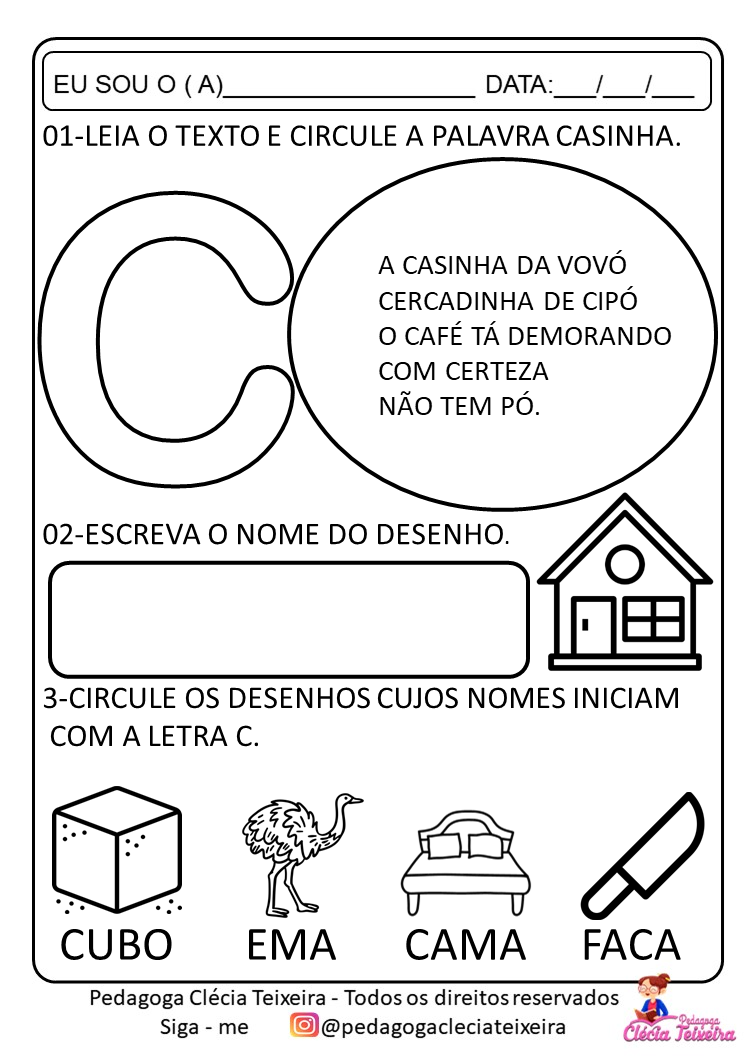 Atividades de parlenda para imprimir Clécia Teixeira