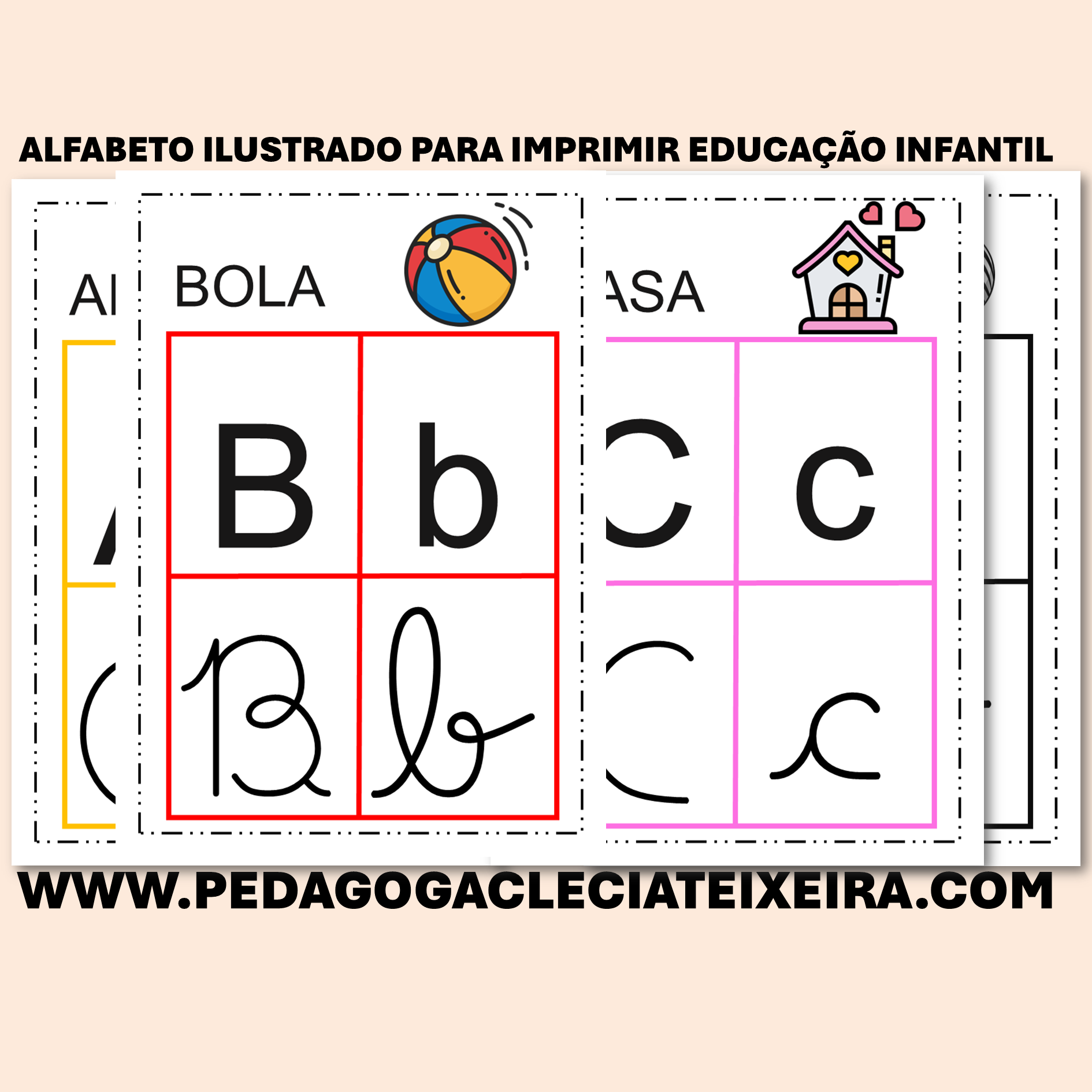 Alfabeto ilustrado para imprimir educação infantil Clécia Teixeira