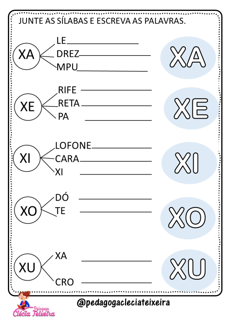 Atividades De Alfabetização Sílabas Letras R S T V X Z Clécia Teixeira