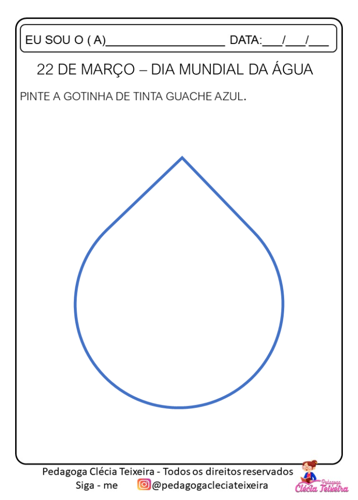 22 De Março Dia Mundial Da água Clécia Teixeira