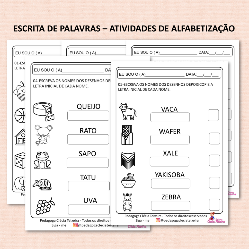 Escrita De Palavras - Atividades De Alfabetização - Clécia Teixeira