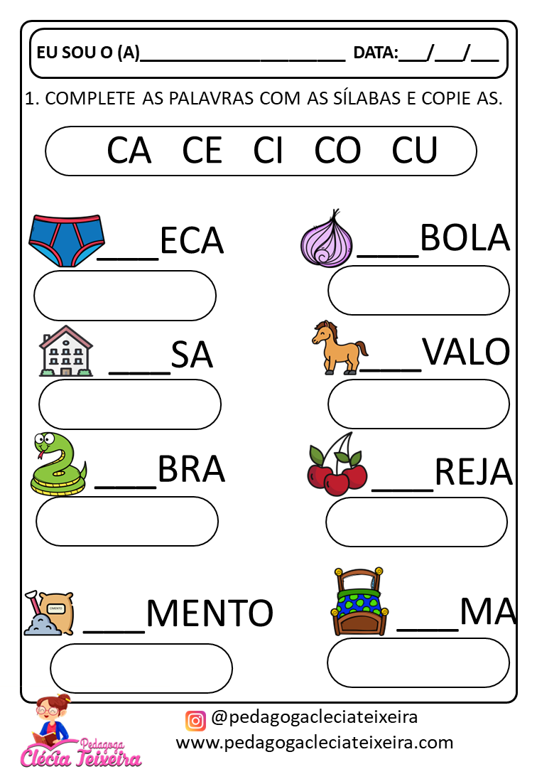 Atividades Com Sílabas Simples Clécia Teixeira 0037