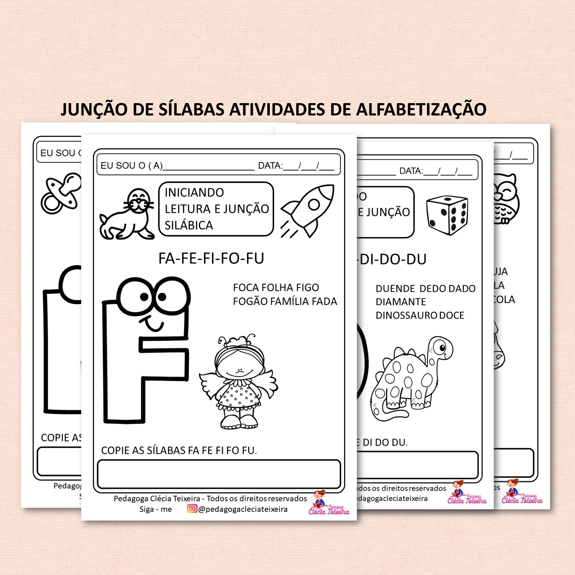 Atividades de alfabetização para imprimir - Clécia Teixeira