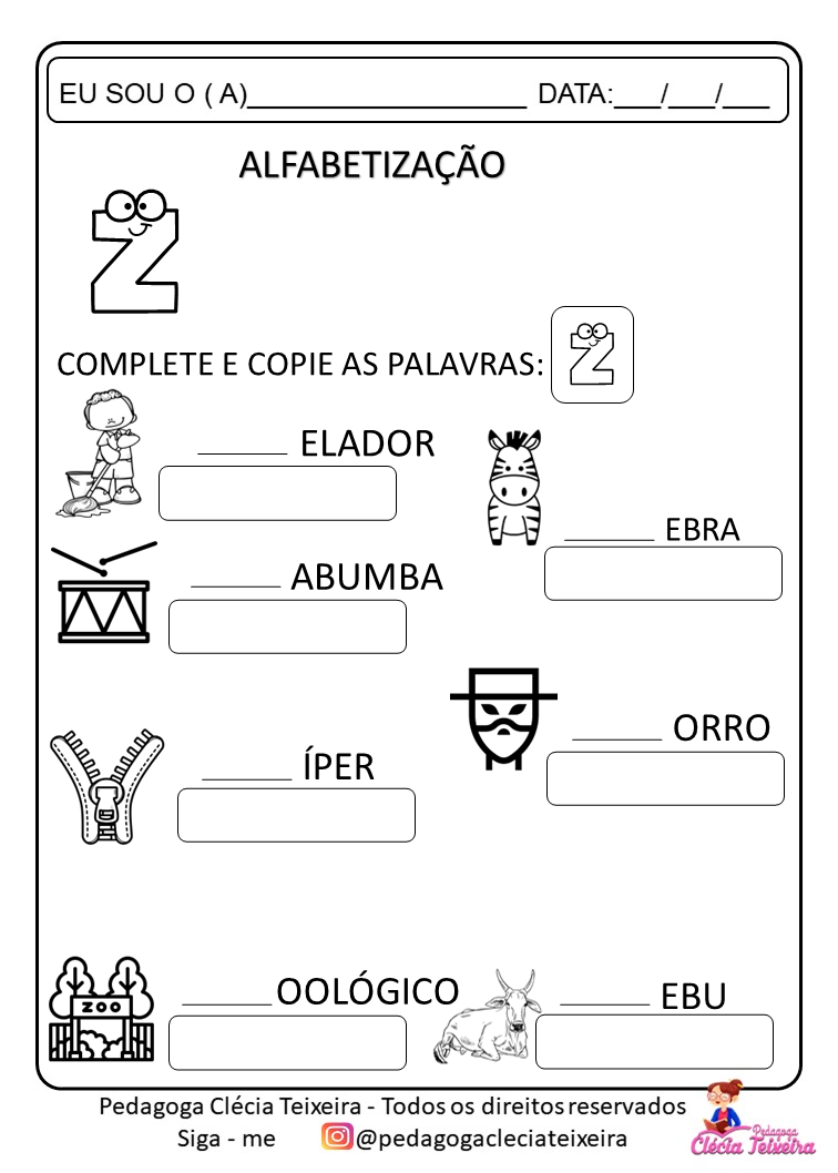 Atividade Com Letra Inicial Para Educação Infantil - Clécia Teixeira