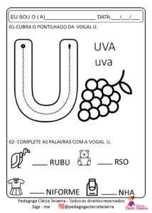 Atividades com vogais educação infantil - Clécia Teixeira