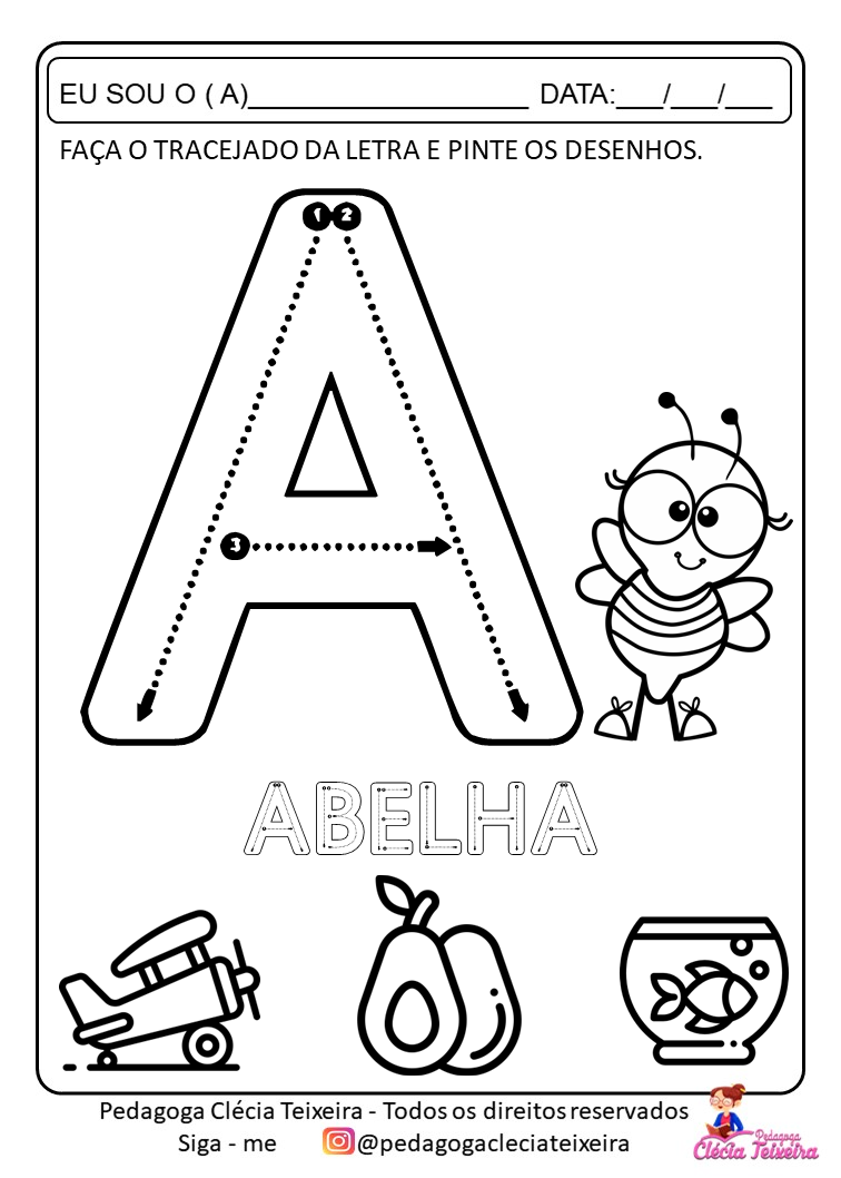 Atividades De Alfabetização Com Alfabeto Clécia Teixeira