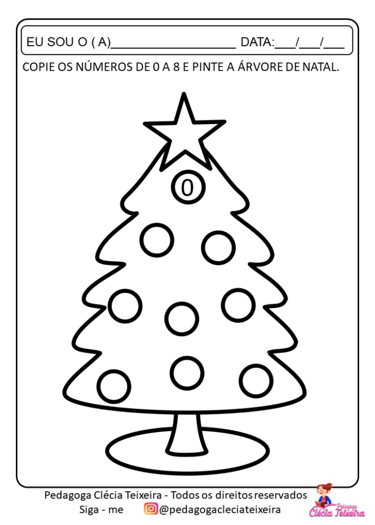 Desenhos de Natal (números e letras)