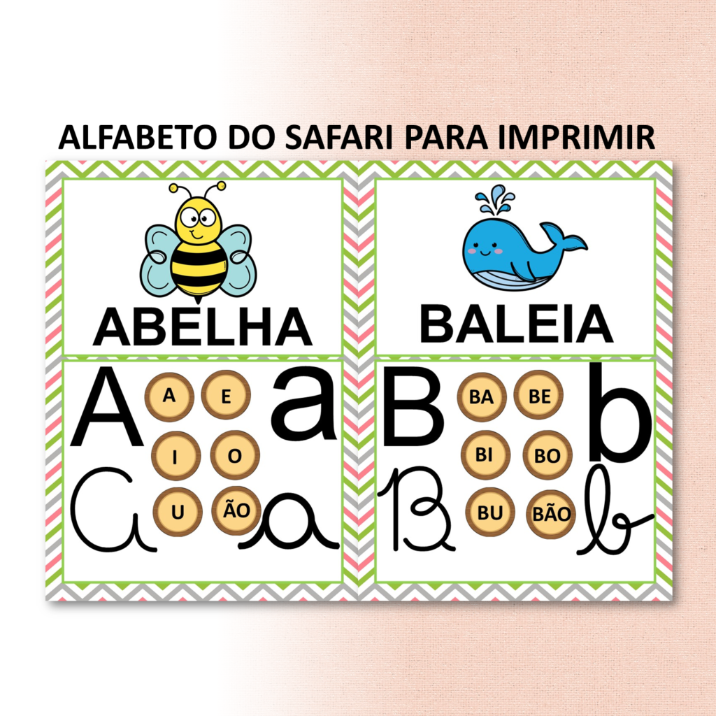 Alfabeto Do Safari Para Imprimir Clécia Teixeira