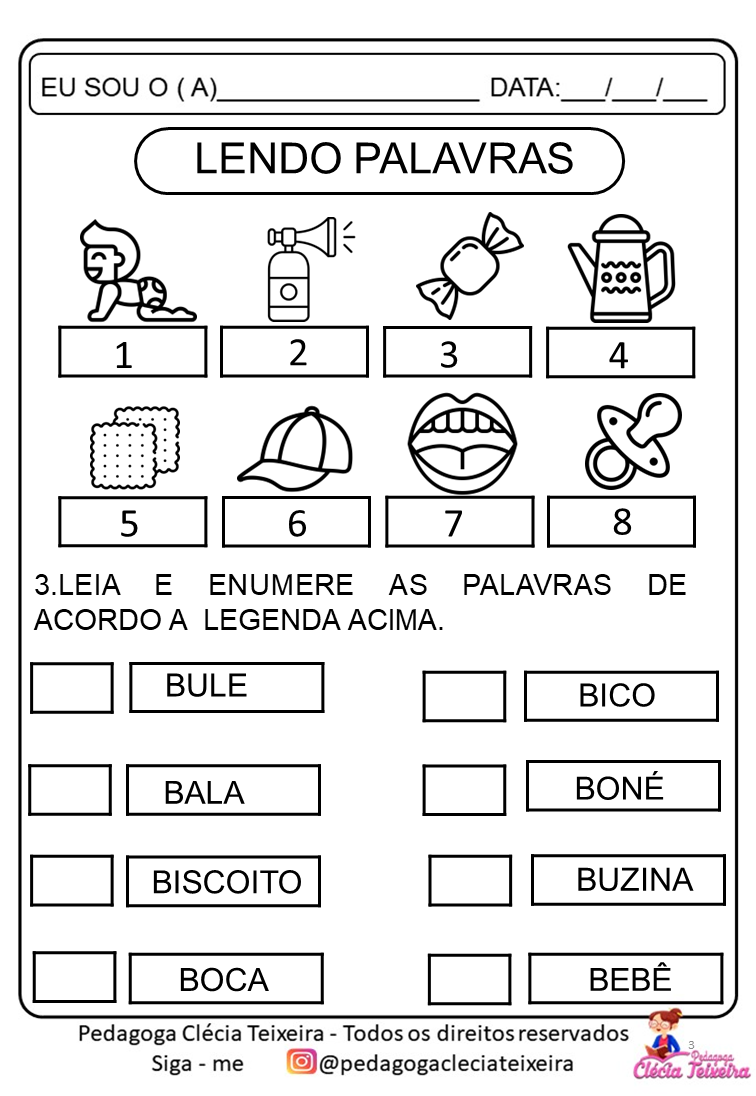 Letra B - Atividade De Alfabetização - Clécia Teixeira