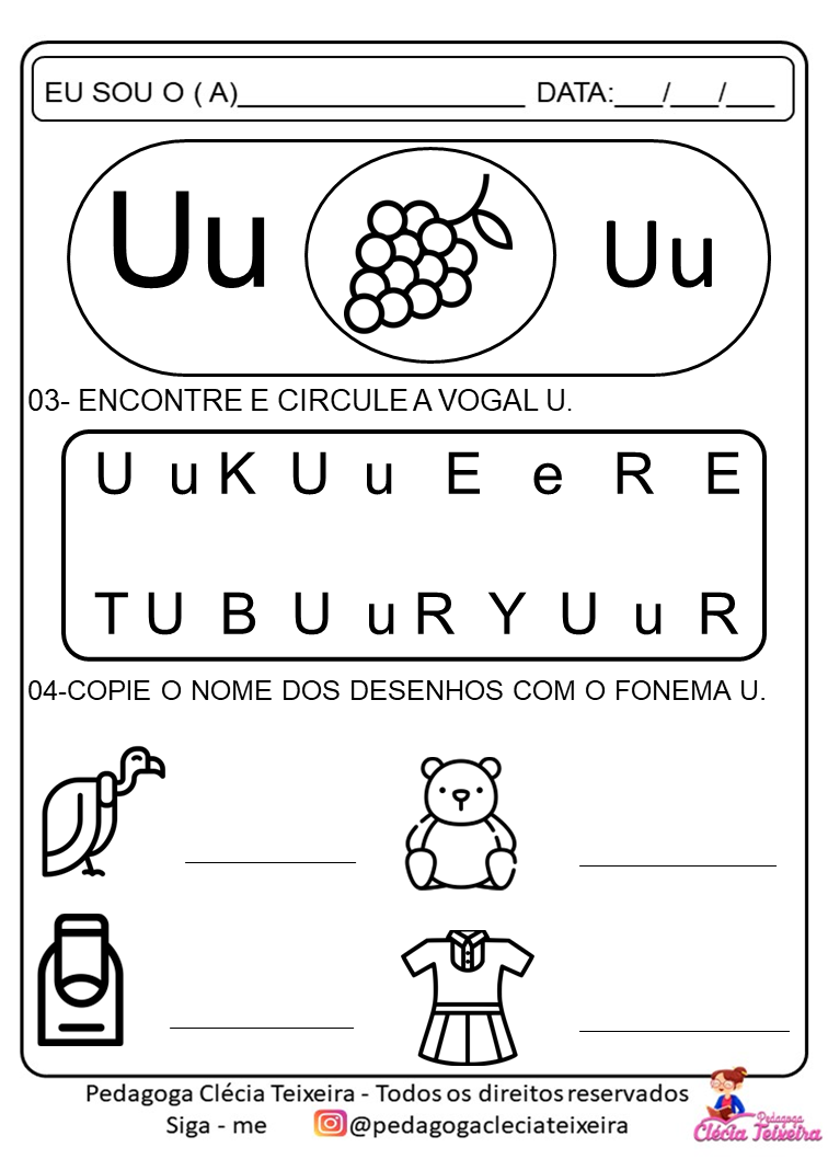 Atividades Das Vogais Para Colorir - Clécia Teixeira