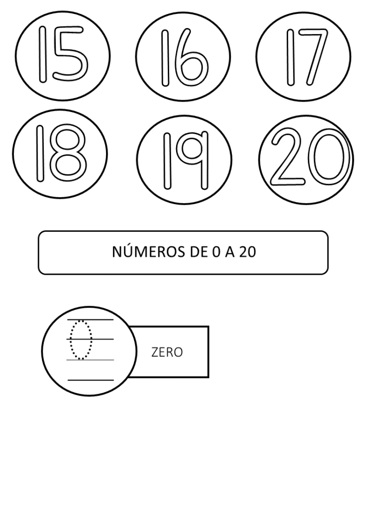 Numerais para colorir e imprimir em PDF