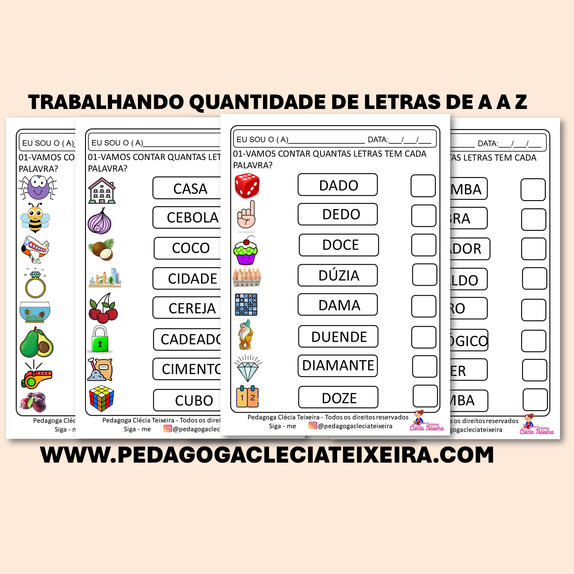 Trabalhando quantidade de letras de A A Z