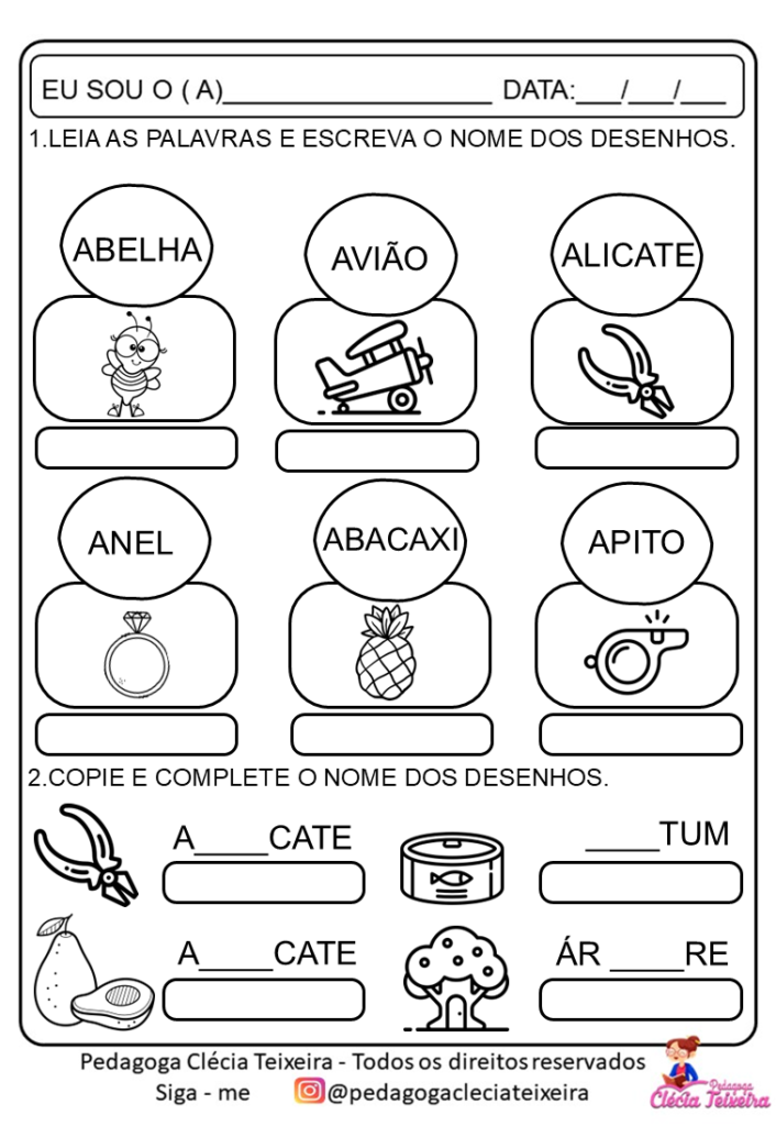 Trabalhando as  vogais A E I O U na alfabetização