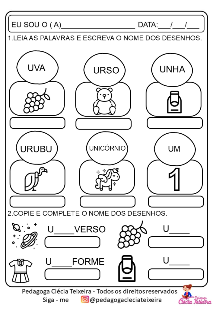 Trabalhando as  vogais A E I O U na alfabetização