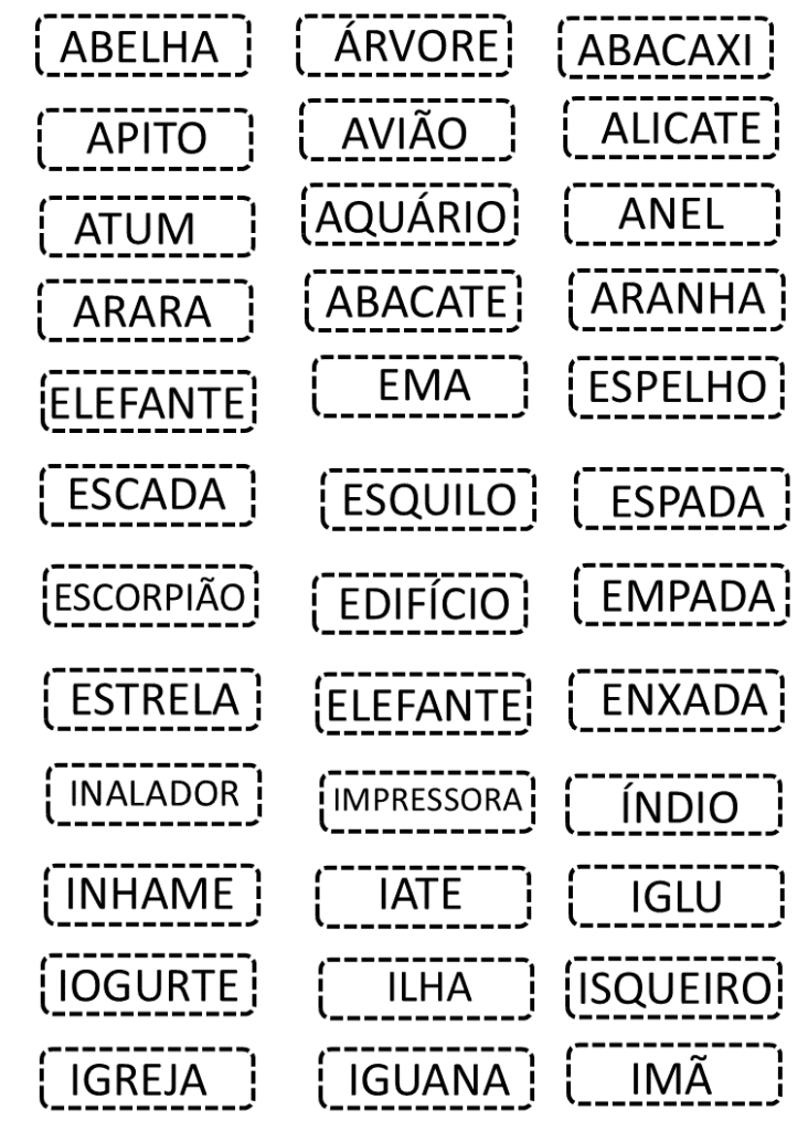 Vogais do alfabeto para imprimir interativa