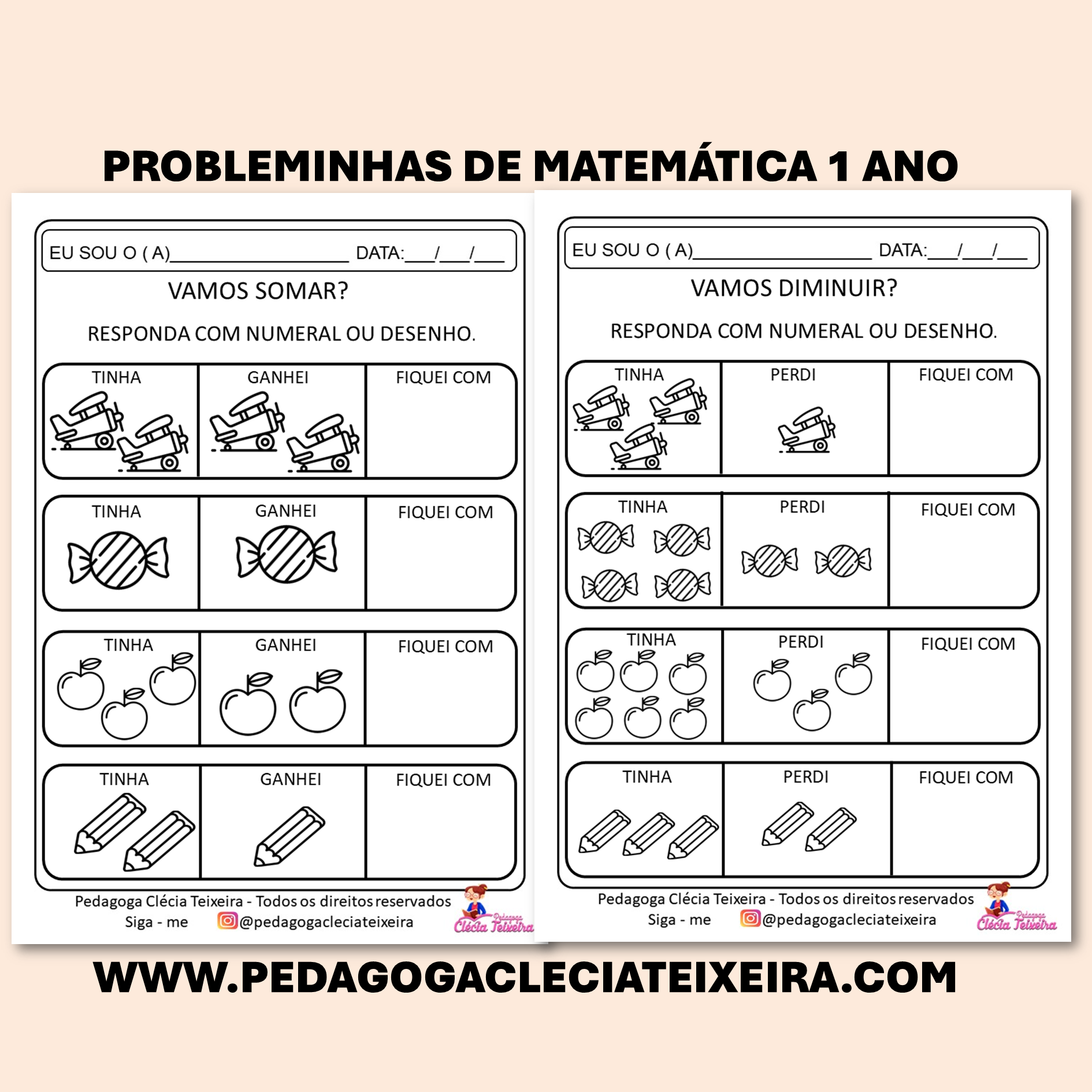 Probleminhas de matemática 1 ano