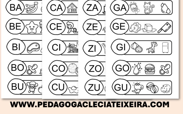 Atividades com Sílabas Simples para colorir