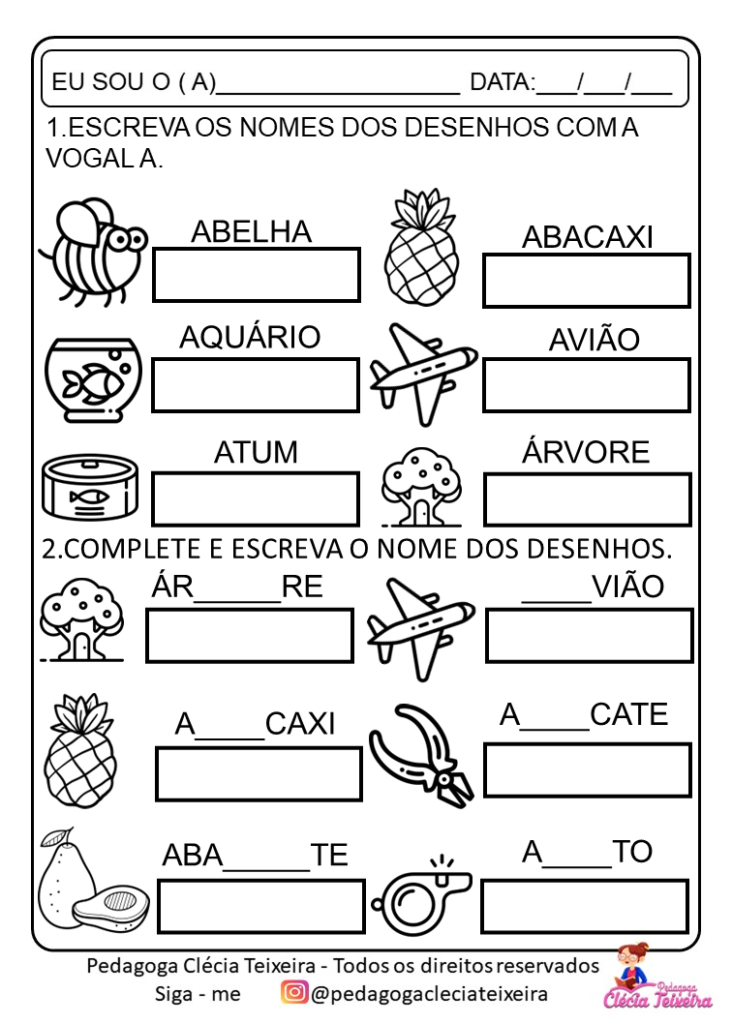 Completando palavras com vogais