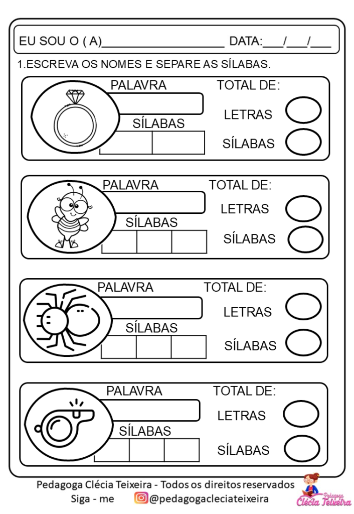 Atividades com vogais para alfabetização