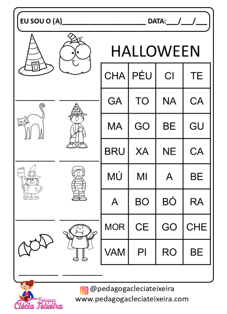 Halloween atividades para crianças