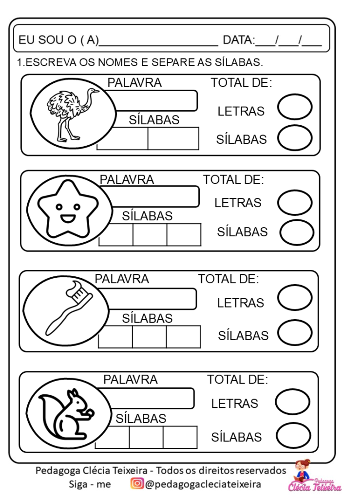 Atividades com vogais para alfabetização