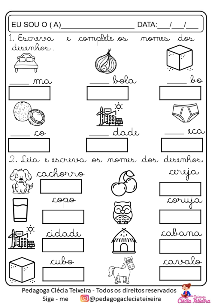 Atividades letra cursiva 1 ano para imprimir