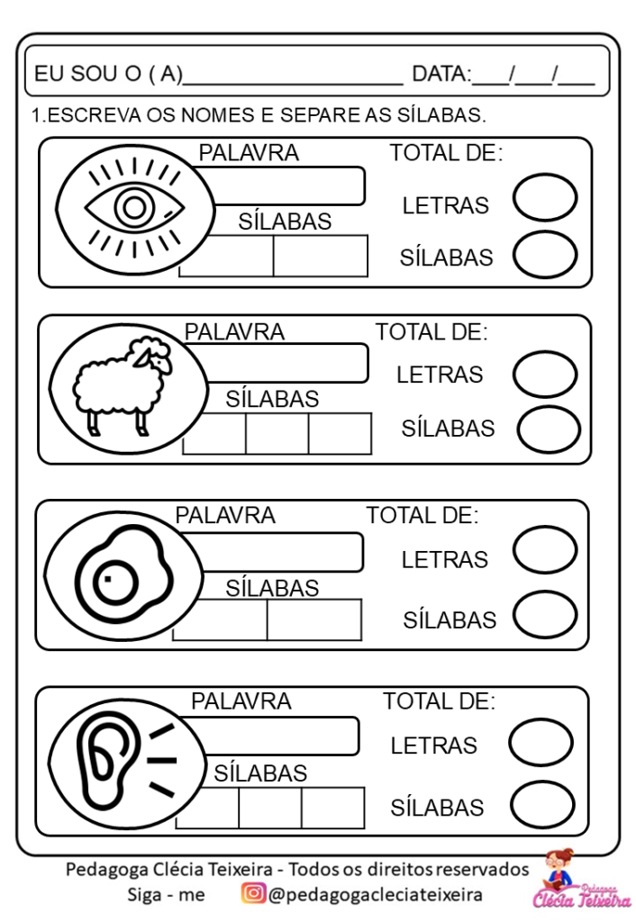 Atividades com vogais para alfabetização