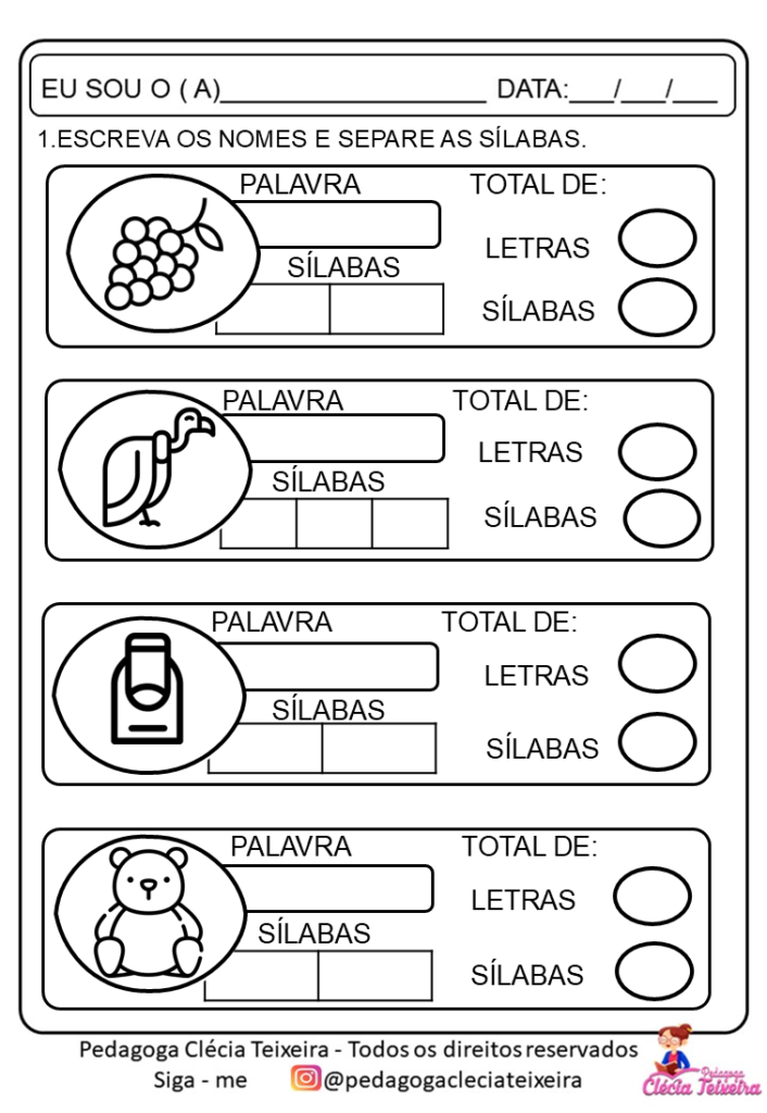 Atividades com vogais para alfabetização