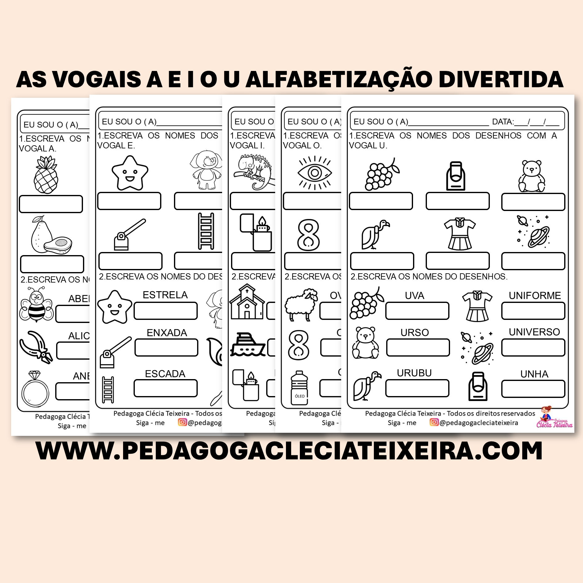 As vogais A E I O U Alfabetização Divertida