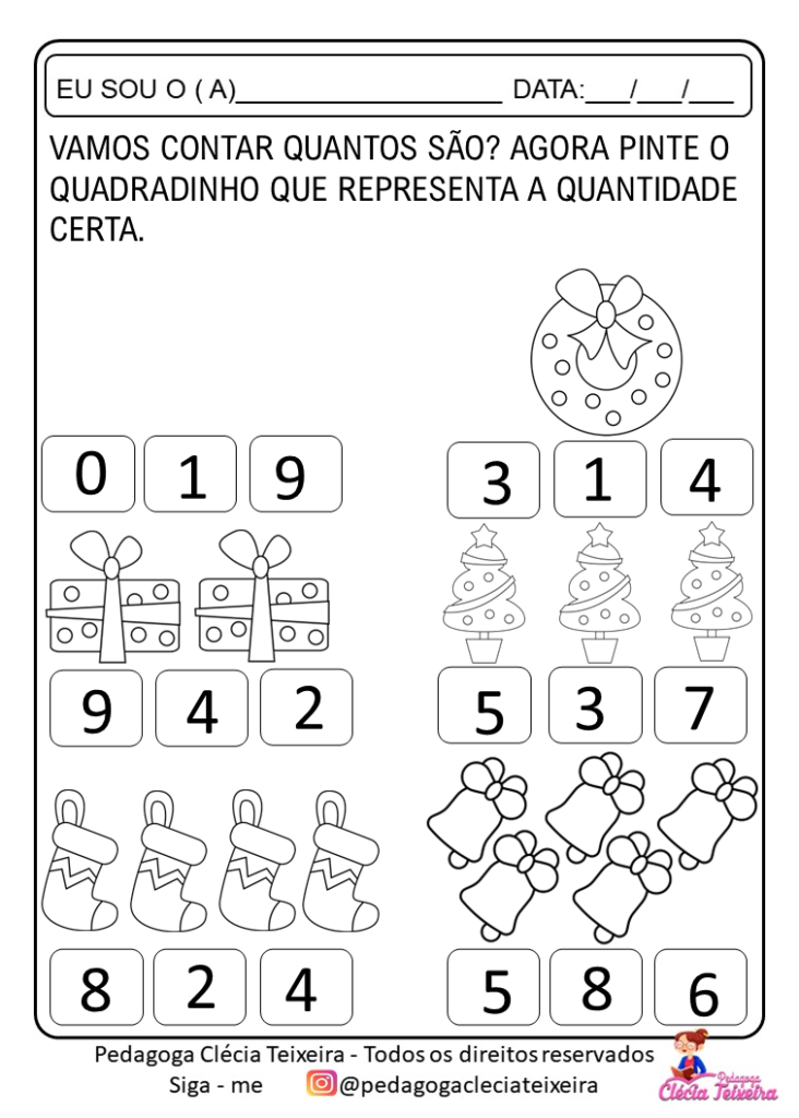 Atividades com os numerais:Vamos contar?