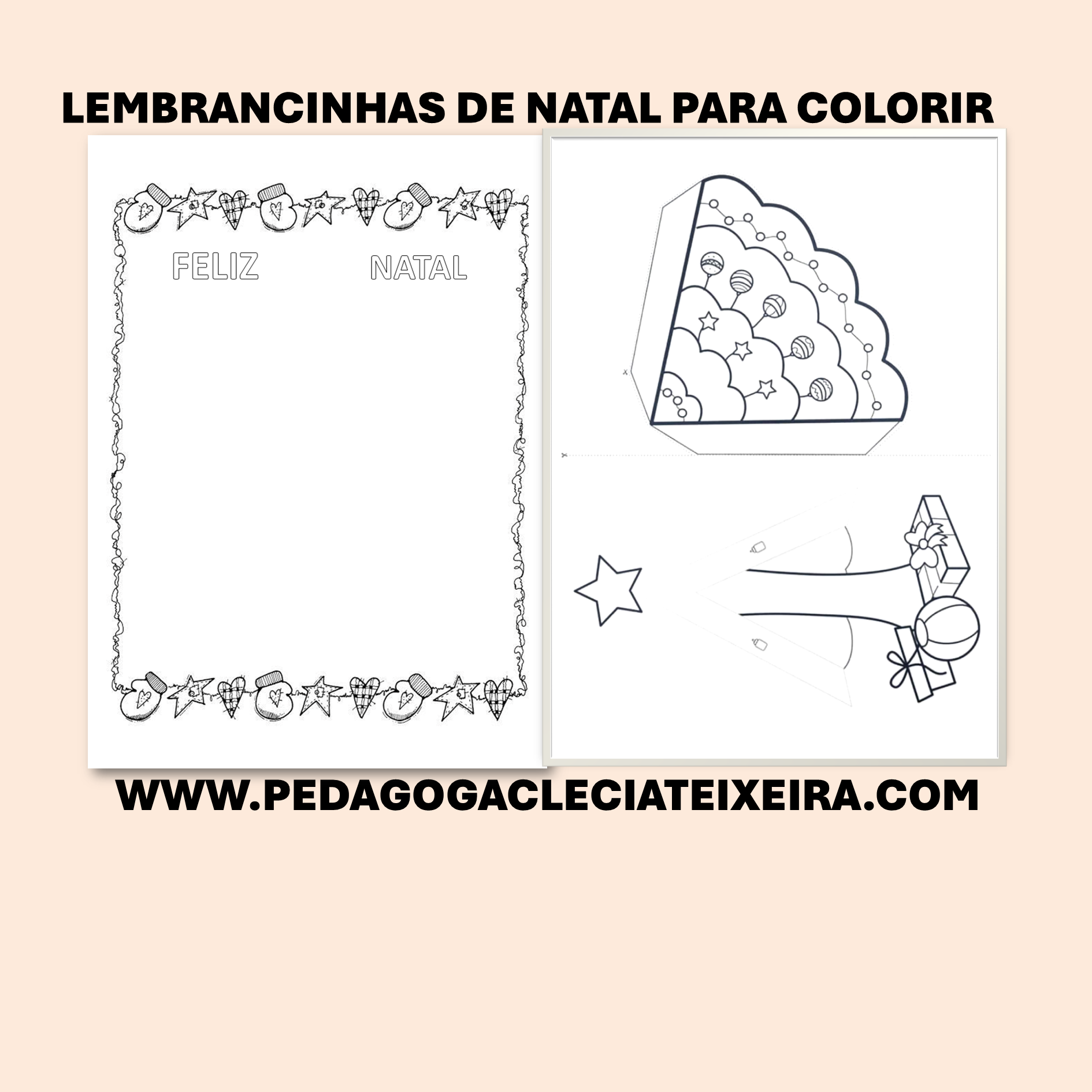 Lembrancinhas de natal para colorir