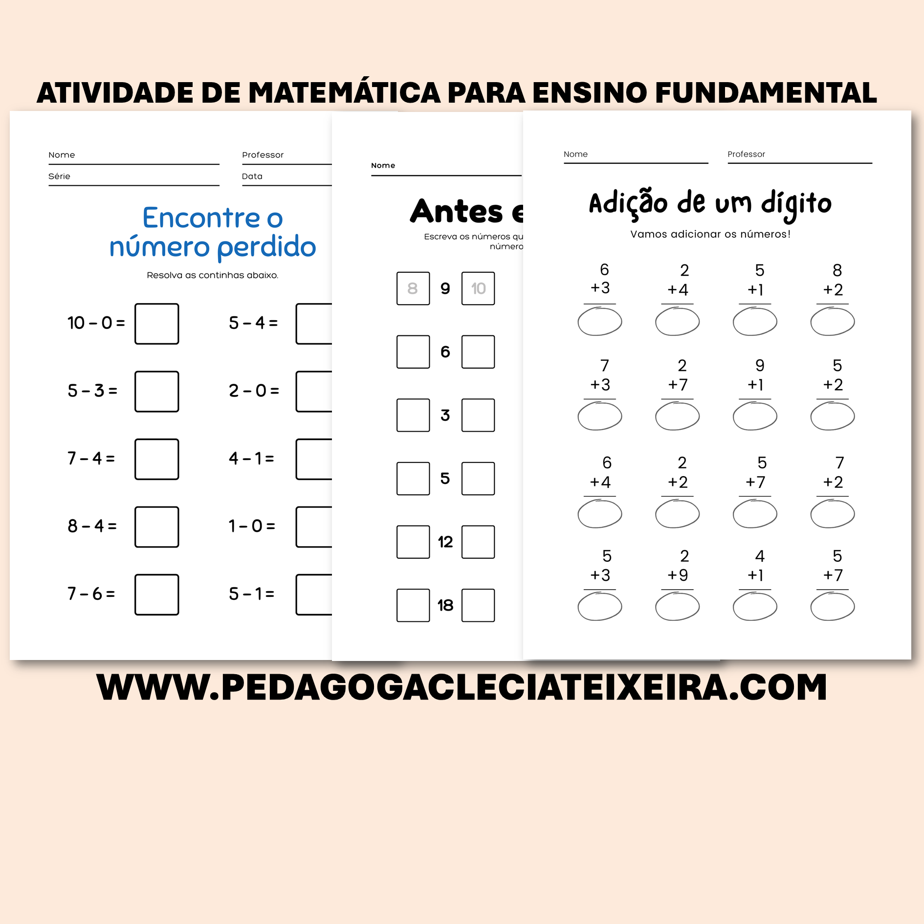 Atividade de matemática para ensino fundamental