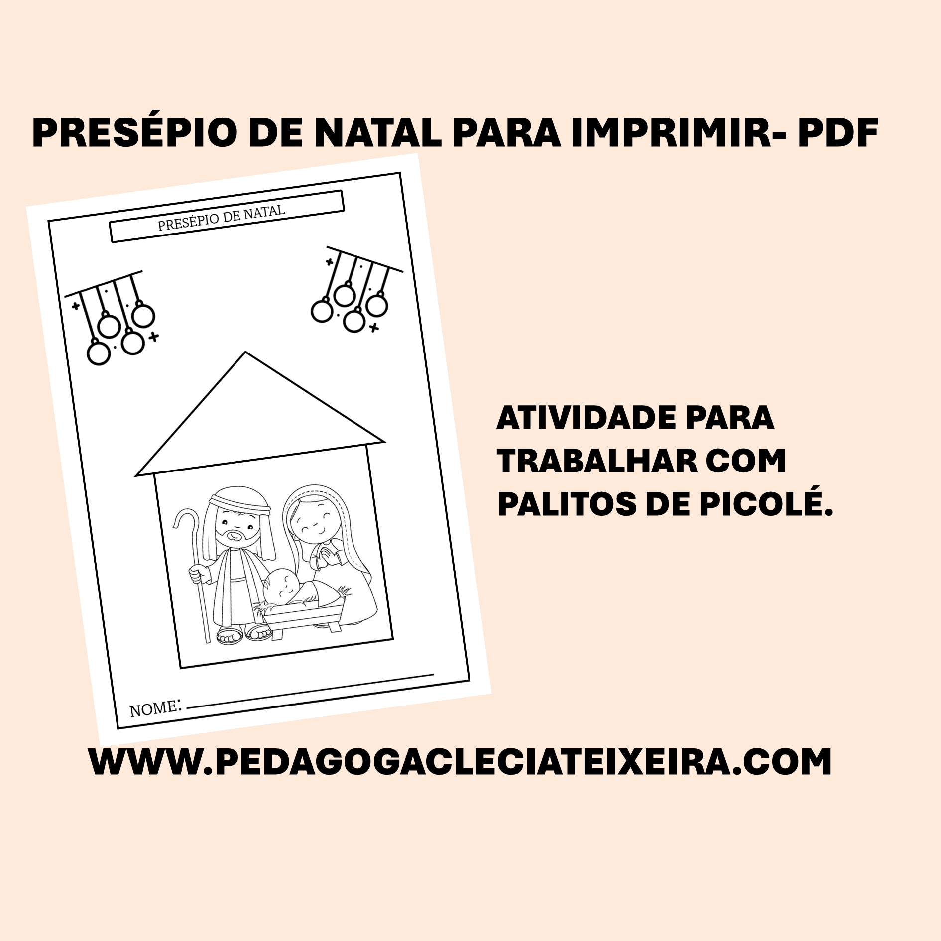 Presépio de Natal para imprimir -PDF