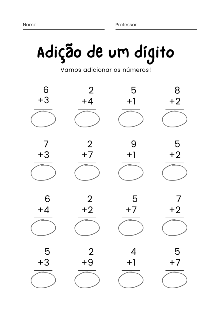 Atividade de matemática para ensino fundamental