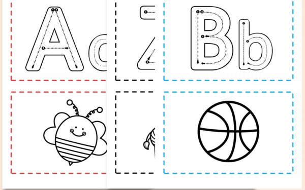 Fichas para alfabetização:Letras tracejadas