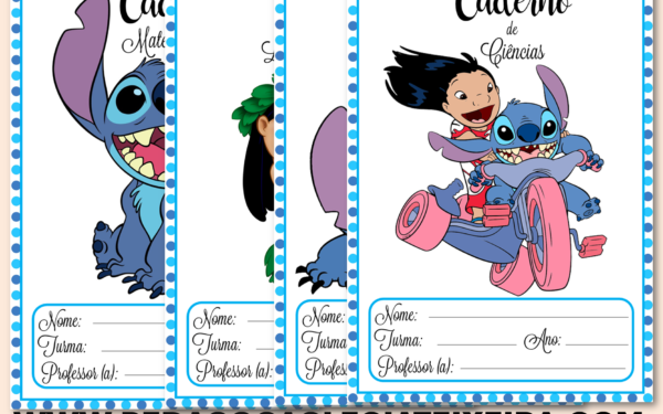 Capas de caderno-Tema Lilo e Stitch