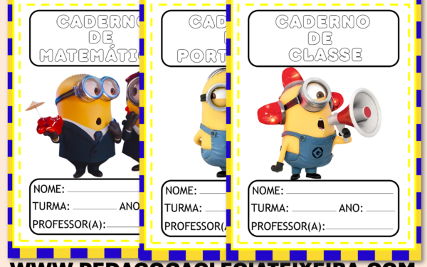 Capas para cadernos minions Em PDF