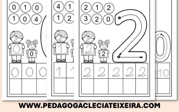 Atividades de tracejado e pontilhados números