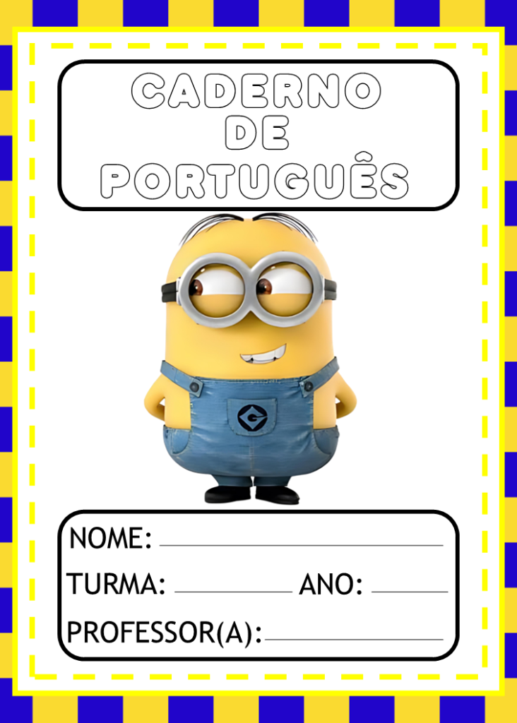 Capas para cadernos minions Em PDF