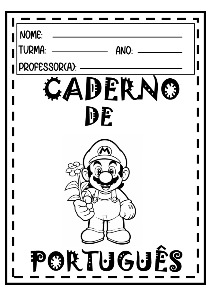 Capas de caderno Super Mario Bros grátis