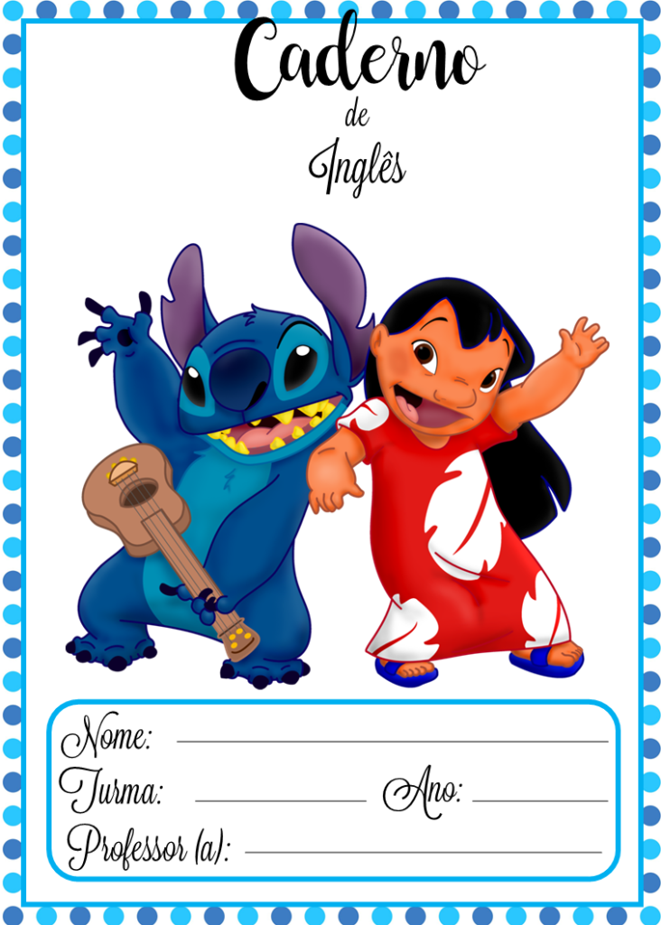 Capas de caderno-Tema Lilo e Stitch