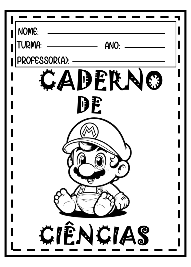 Capas de caderno Super Mario Bros grátis