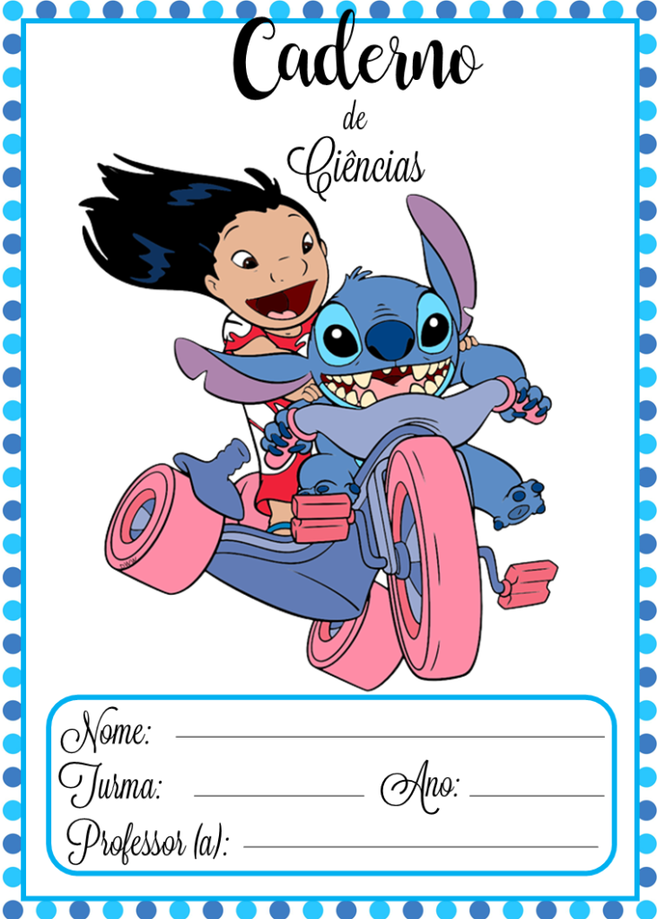 Capas de caderno-Tema Lilo e Stitch