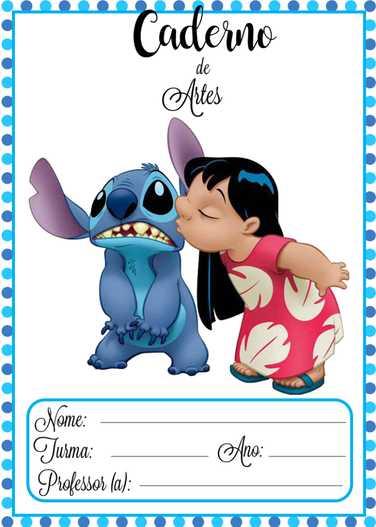 Capas de caderno-Tema Lilo e Stitch